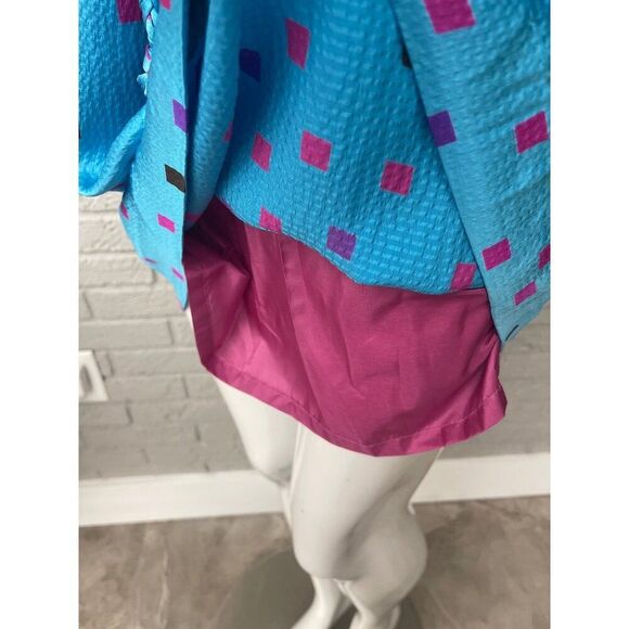 Britt Ryan Women Crinkled Multicolored Silk Halter Mini Dress Size 4 - Picture 6 of 8